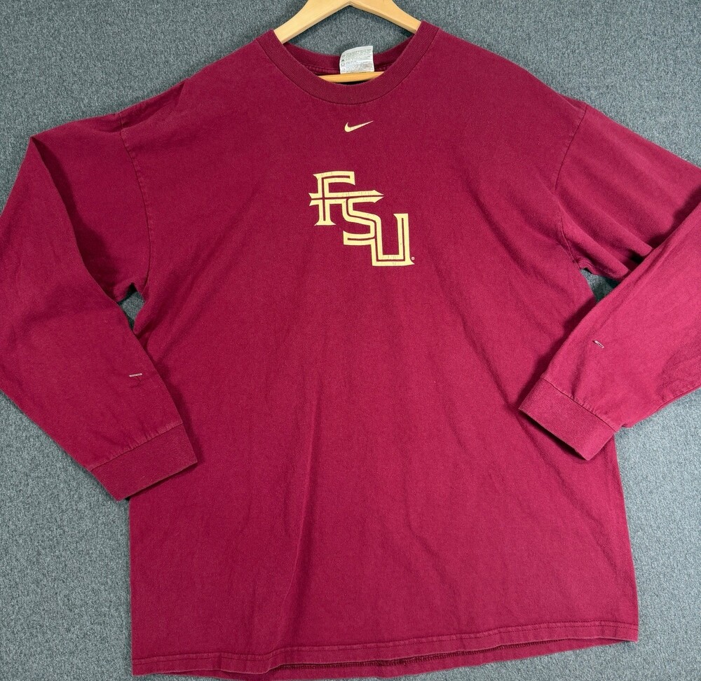 Nike Team FSU Florida State Seminoles Long Sleeve T-Shirt Mens XL